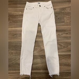 Paige Verdugo Crop Raw Edge Jeans Size 25 White